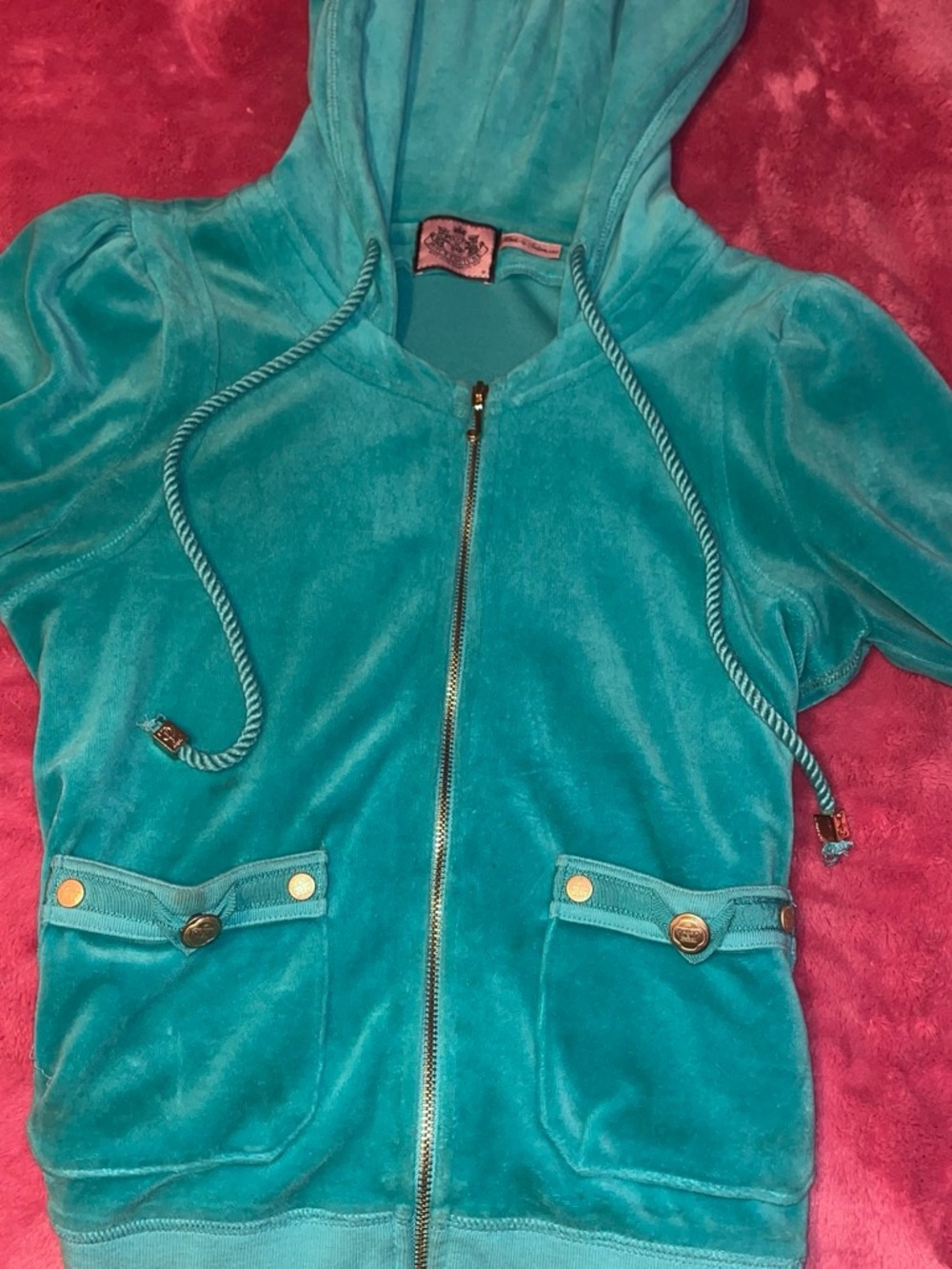 Turquoise Vintage Juicy Couture Velour Zip Jacket - Women
